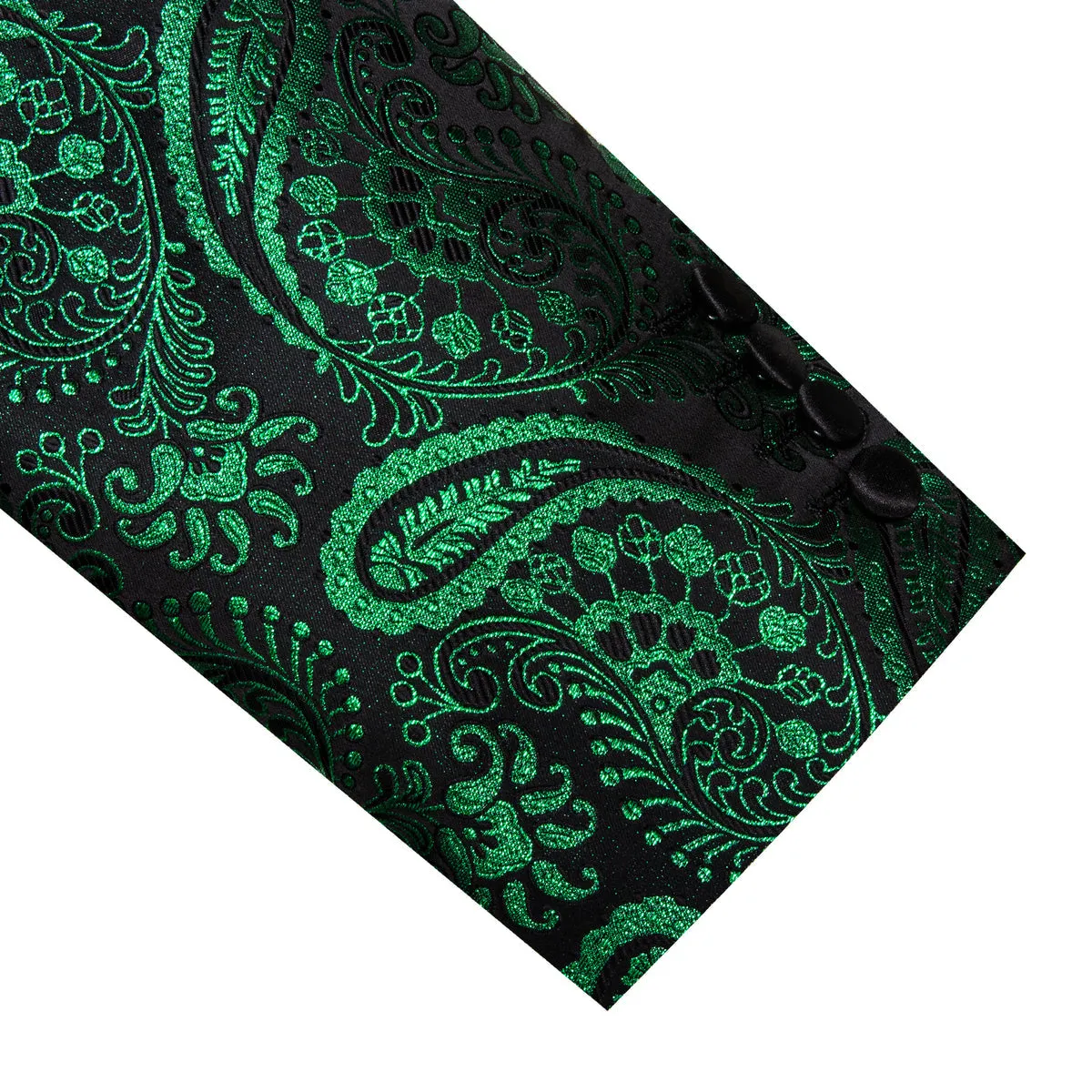 Green and Black Paisley Tuxedo Jacket