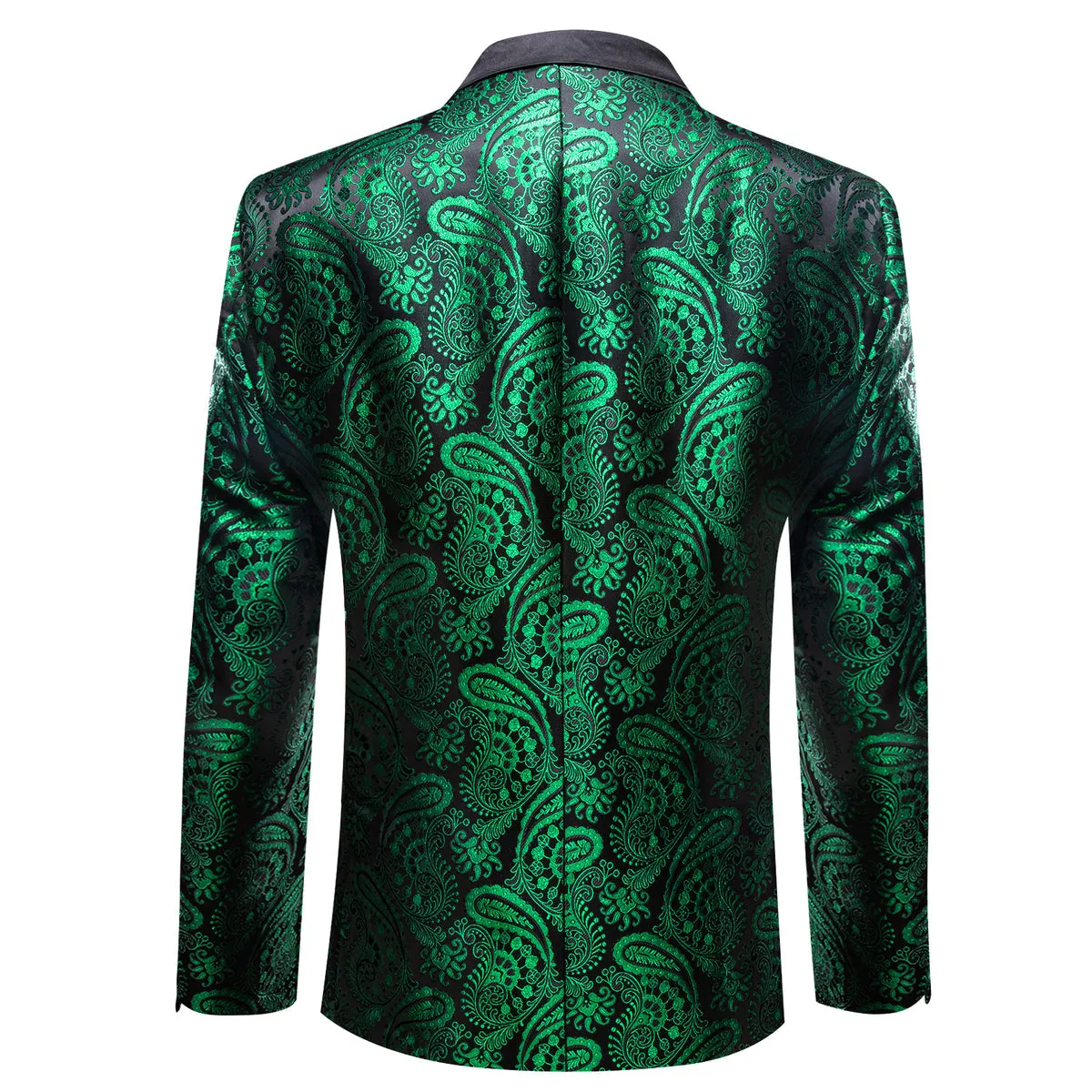 Green and Black Paisley Tuxedo Jacket