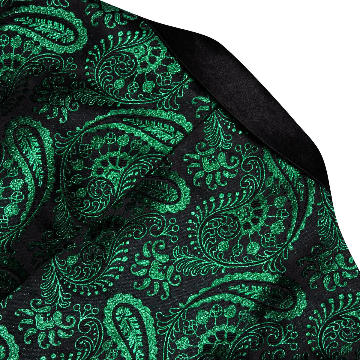 Green and Black Paisley Tuxedo Jacket