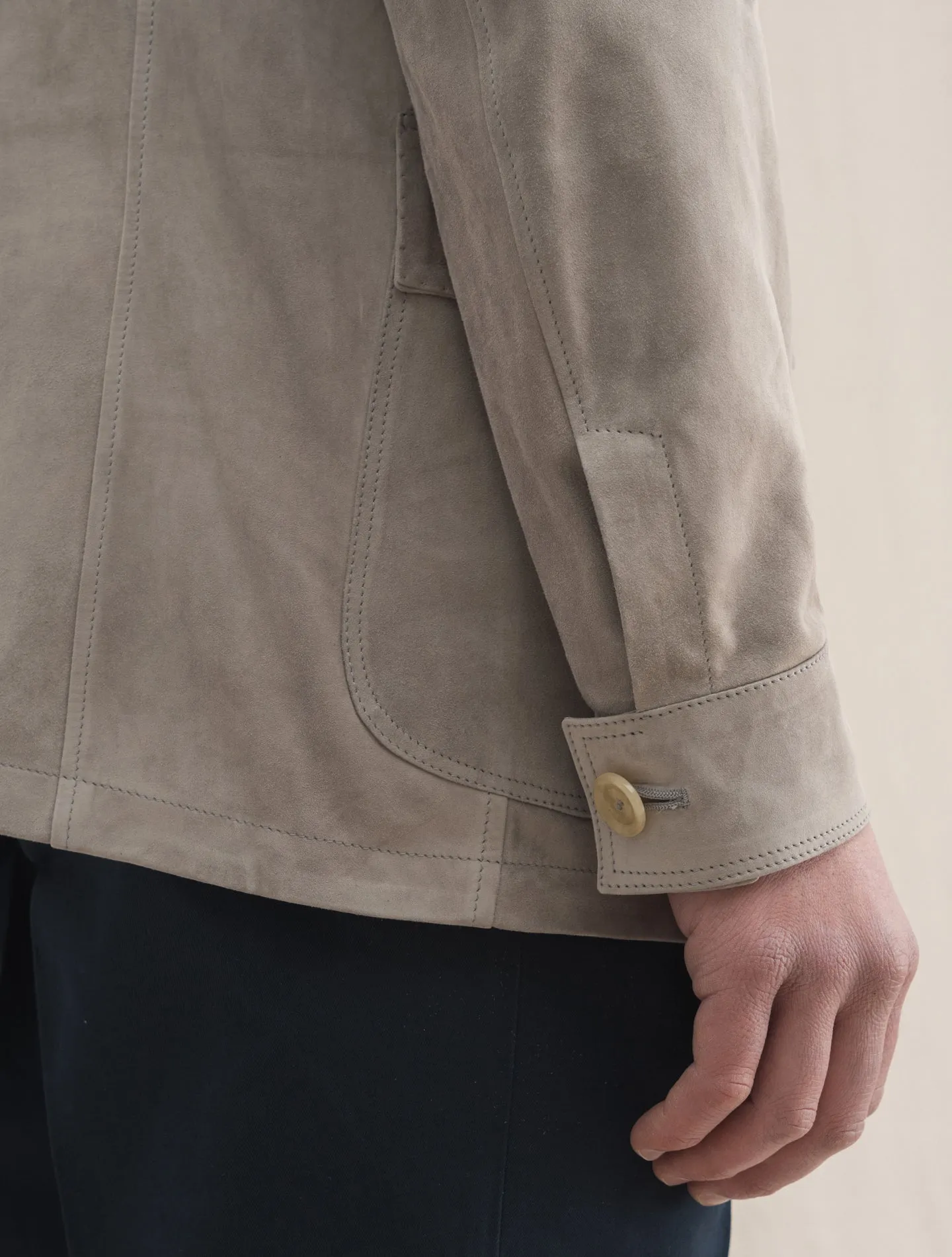 Handmade Suede Jacket Stone