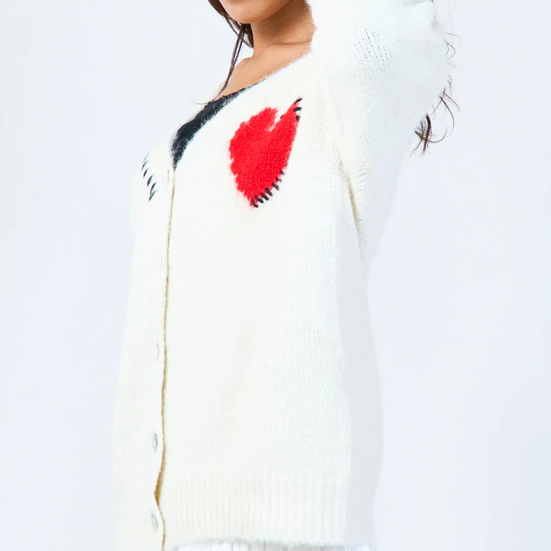 Heart accent cardigan wholesale
