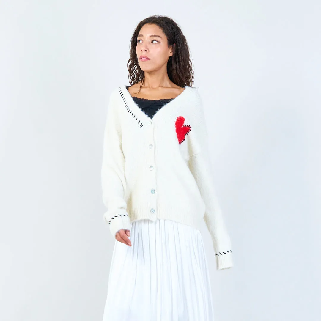 Heart accent cardigan wholesale