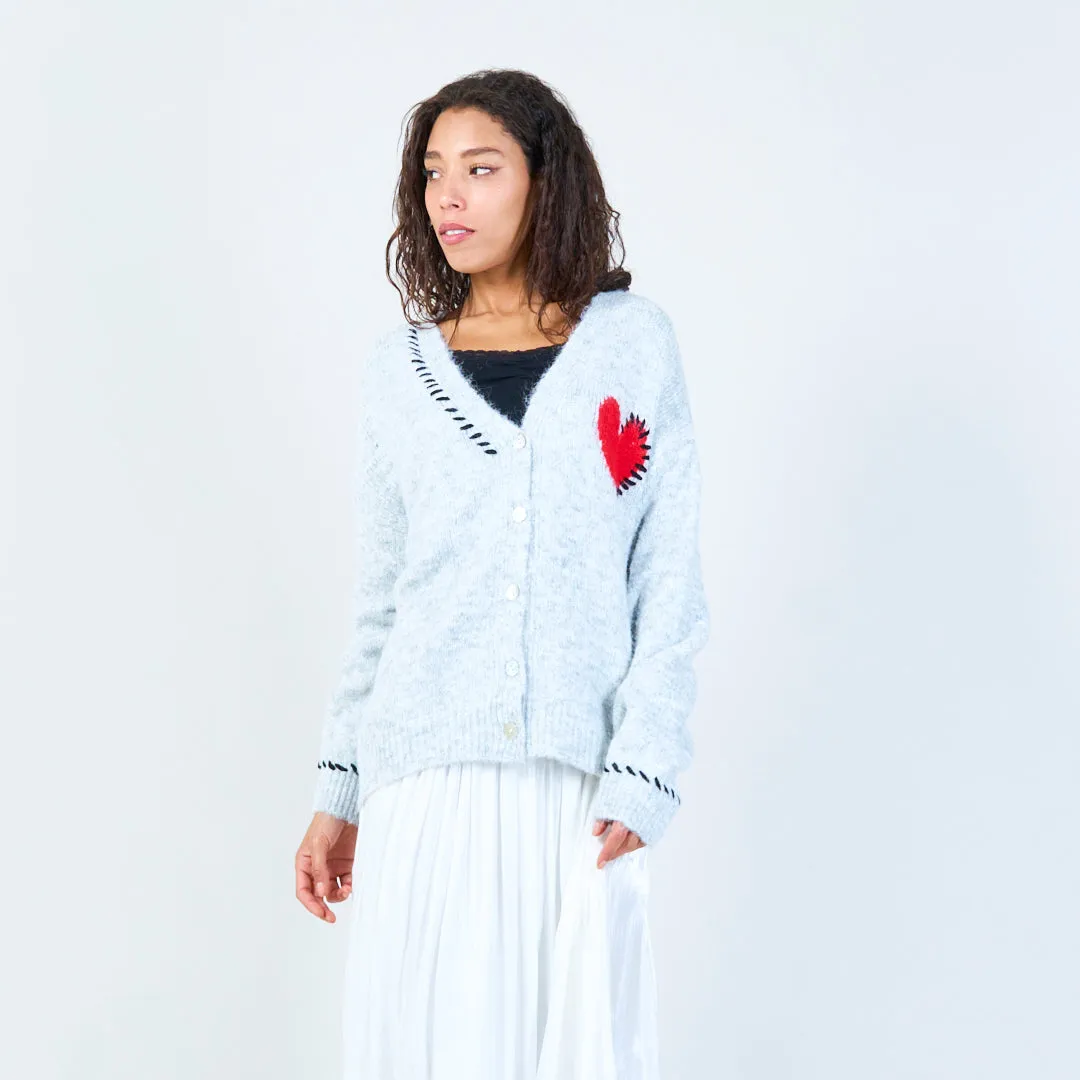 Heart accent cardigan wholesale