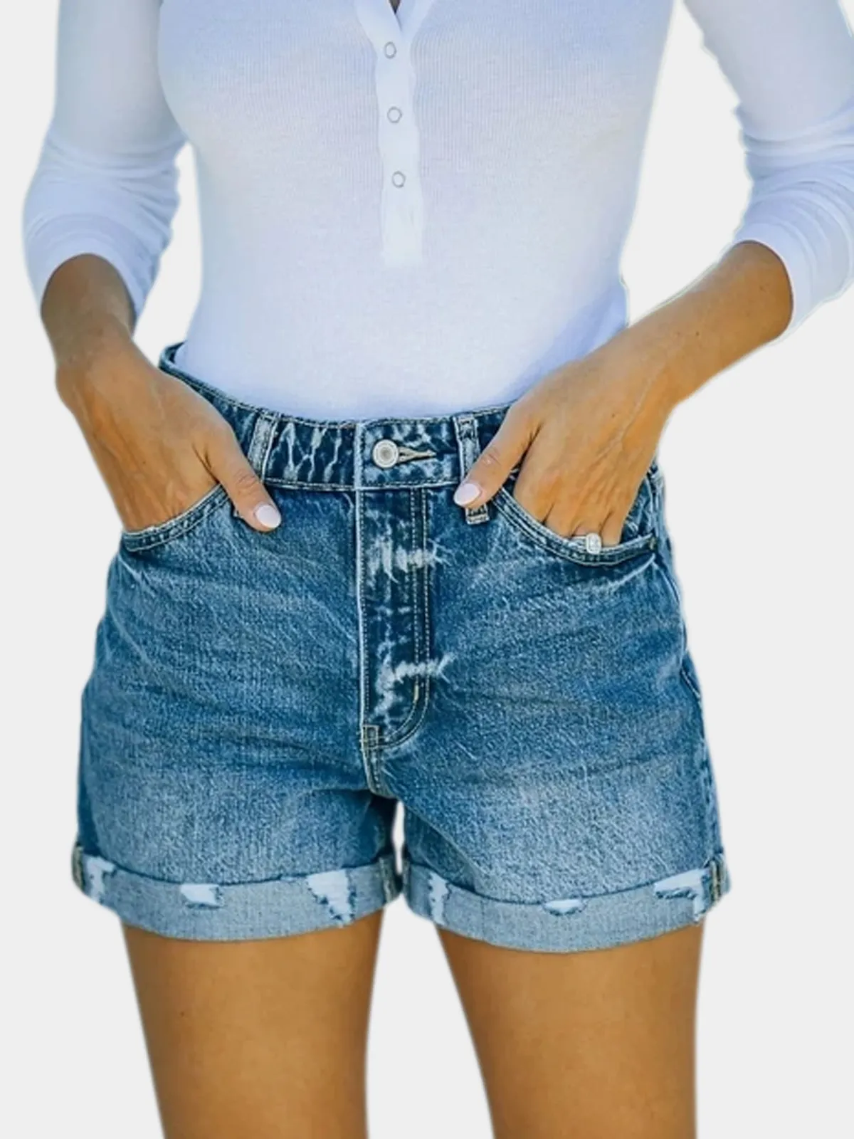 High Waist Denim Shorts