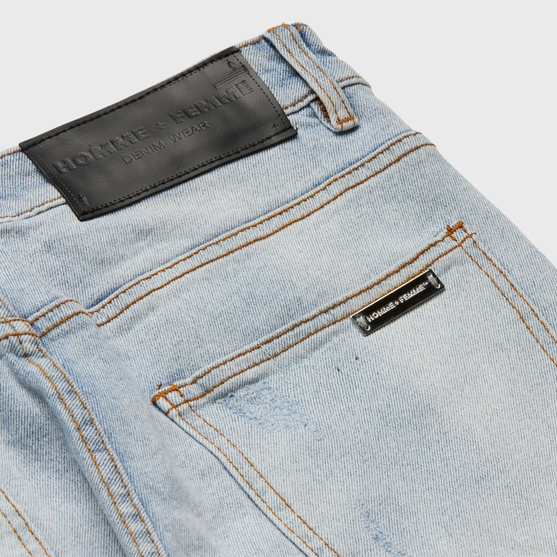 Homme   Femme Letterman Denim Blue w/Red