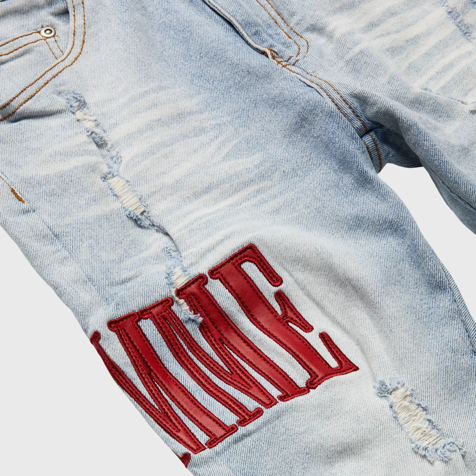 Homme   Femme Letterman Denim Blue w/Red