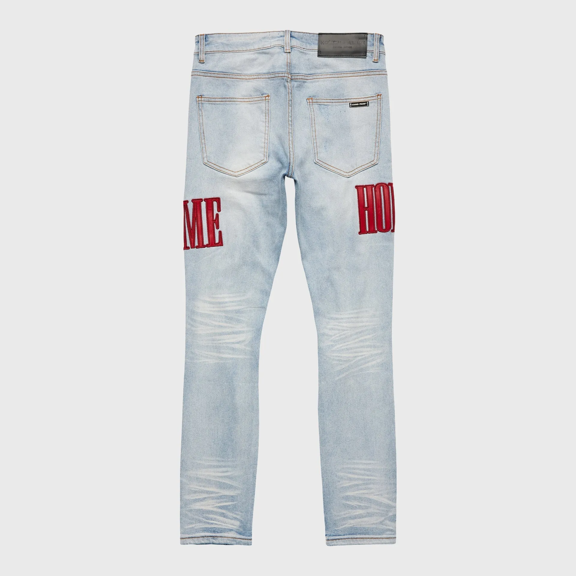 Homme   Femme Letterman Denim Blue w/Red
