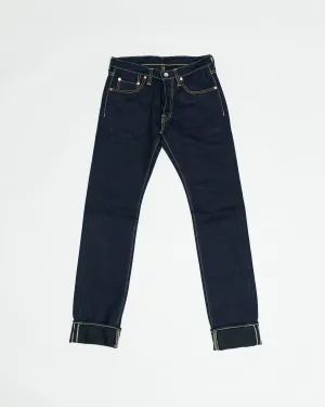 IH-777S-21ib - 21oz Selvedge Denim Slim Tapered Cut Jeans - Indigo/Black