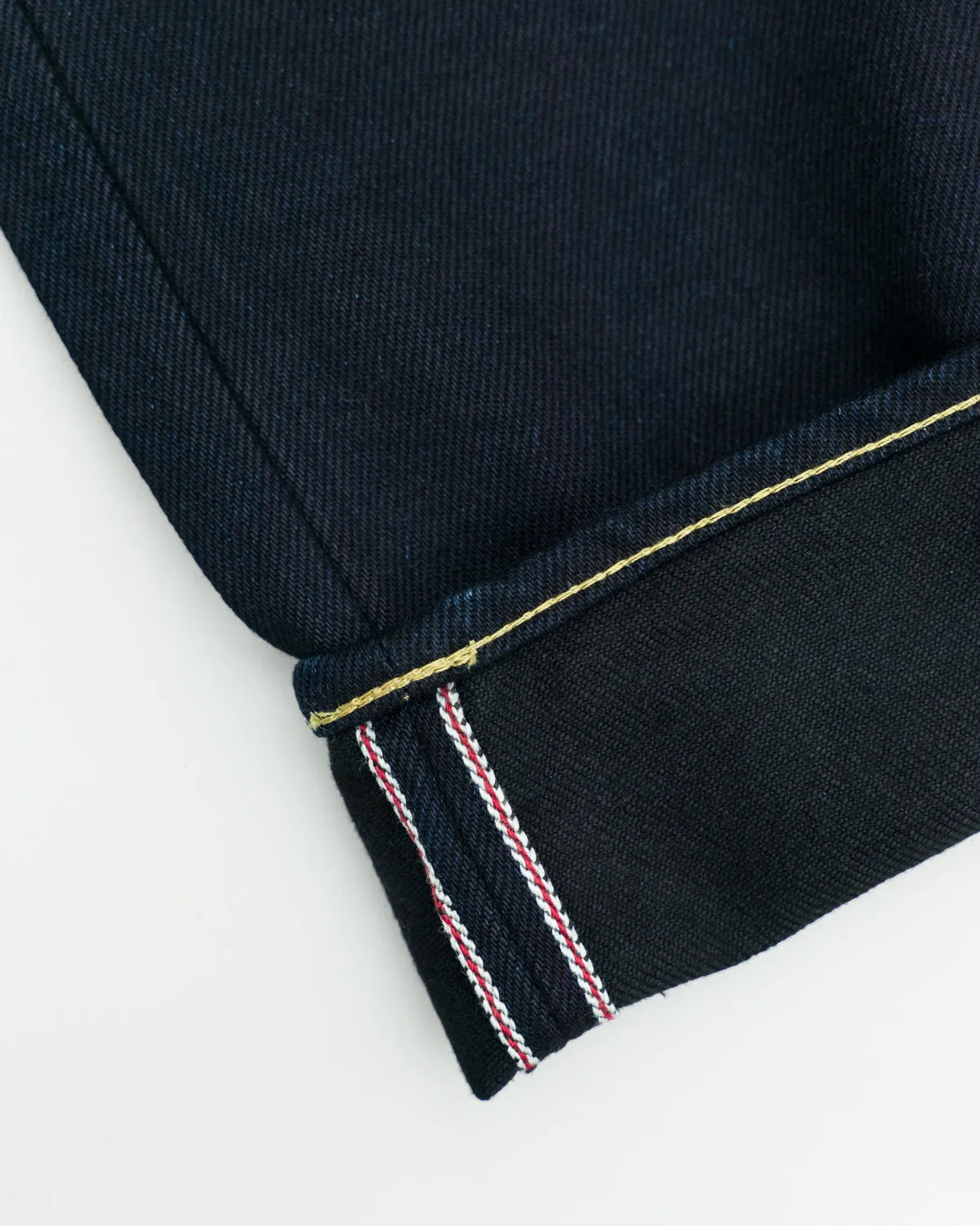 IH-777S-21ib - 21oz Selvedge Denim Slim Tapered Cut Jeans - Indigo/Black