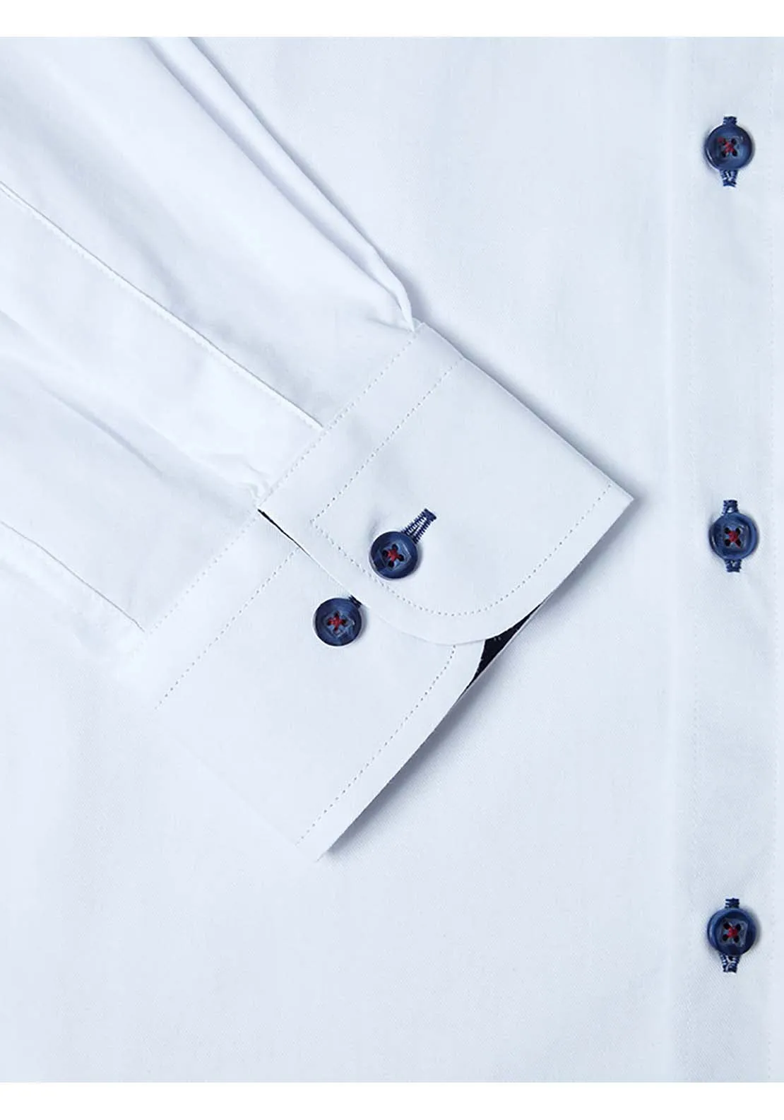 Long Sleeve Plain Shirt - White
