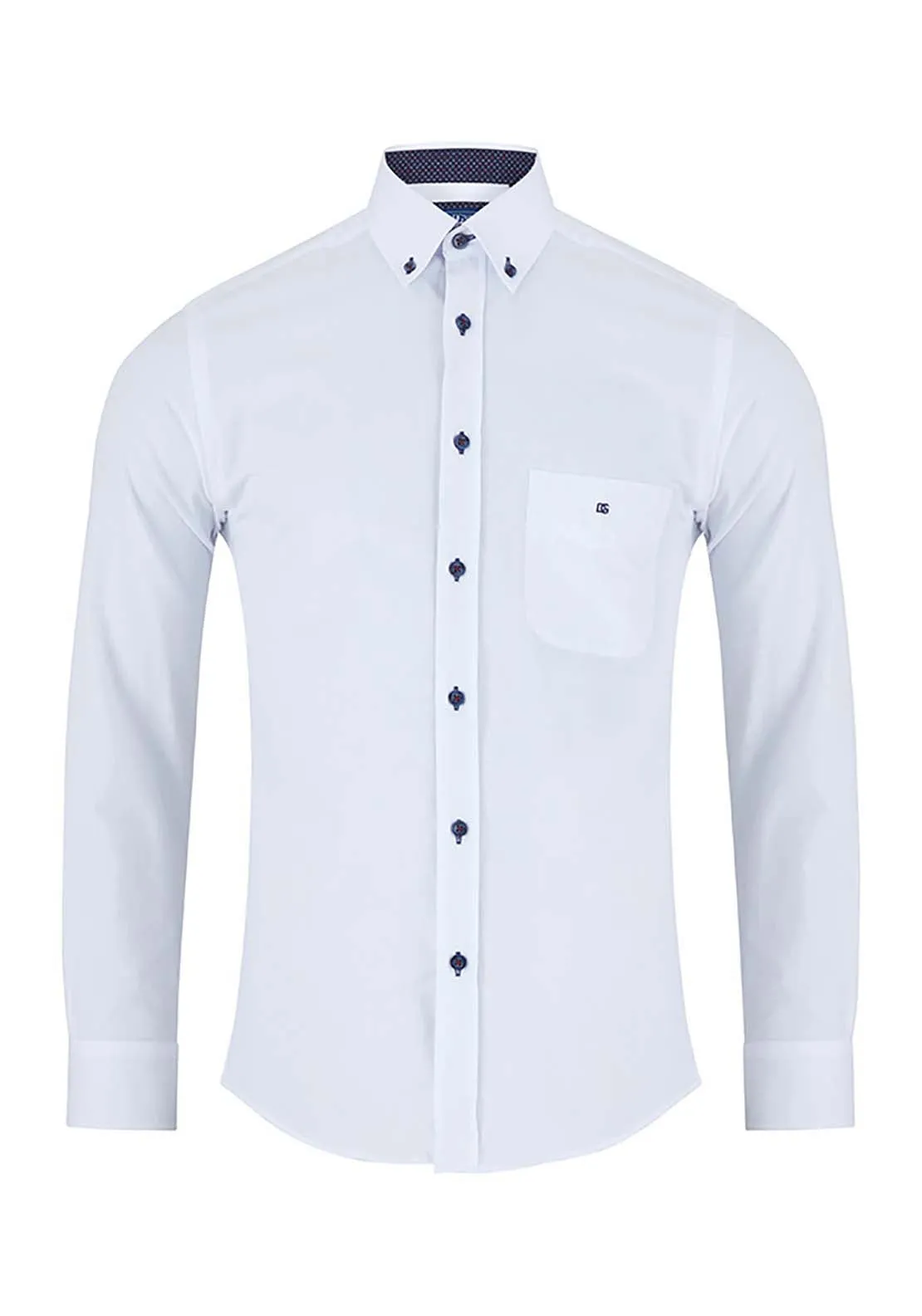 Long Sleeve Plain Shirt - White