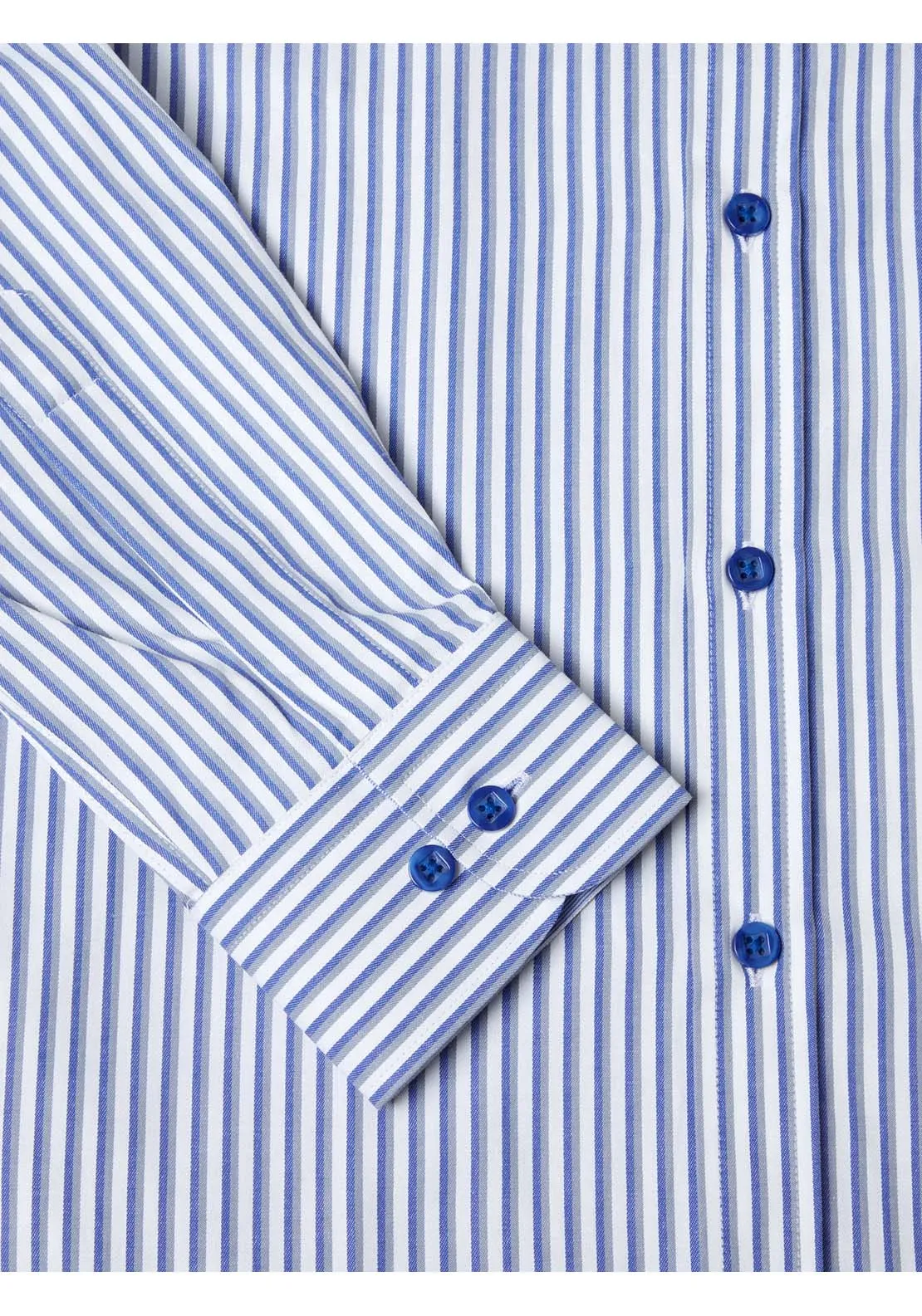 Long Sleeve Stripe Shirt - Grey