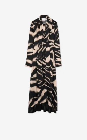 Long Sleeve Zebra Print Dress