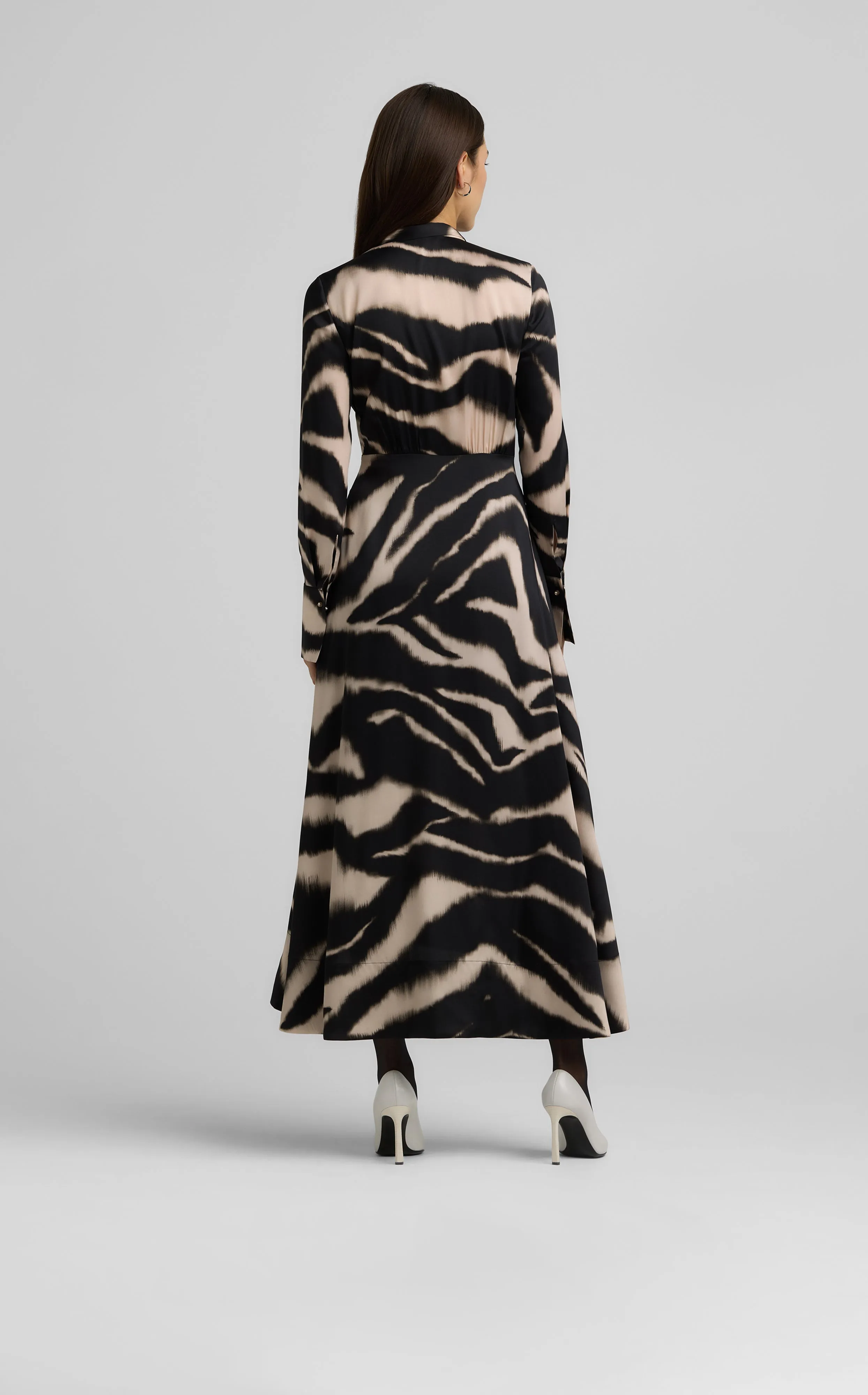 Long Sleeve Zebra Print Dress