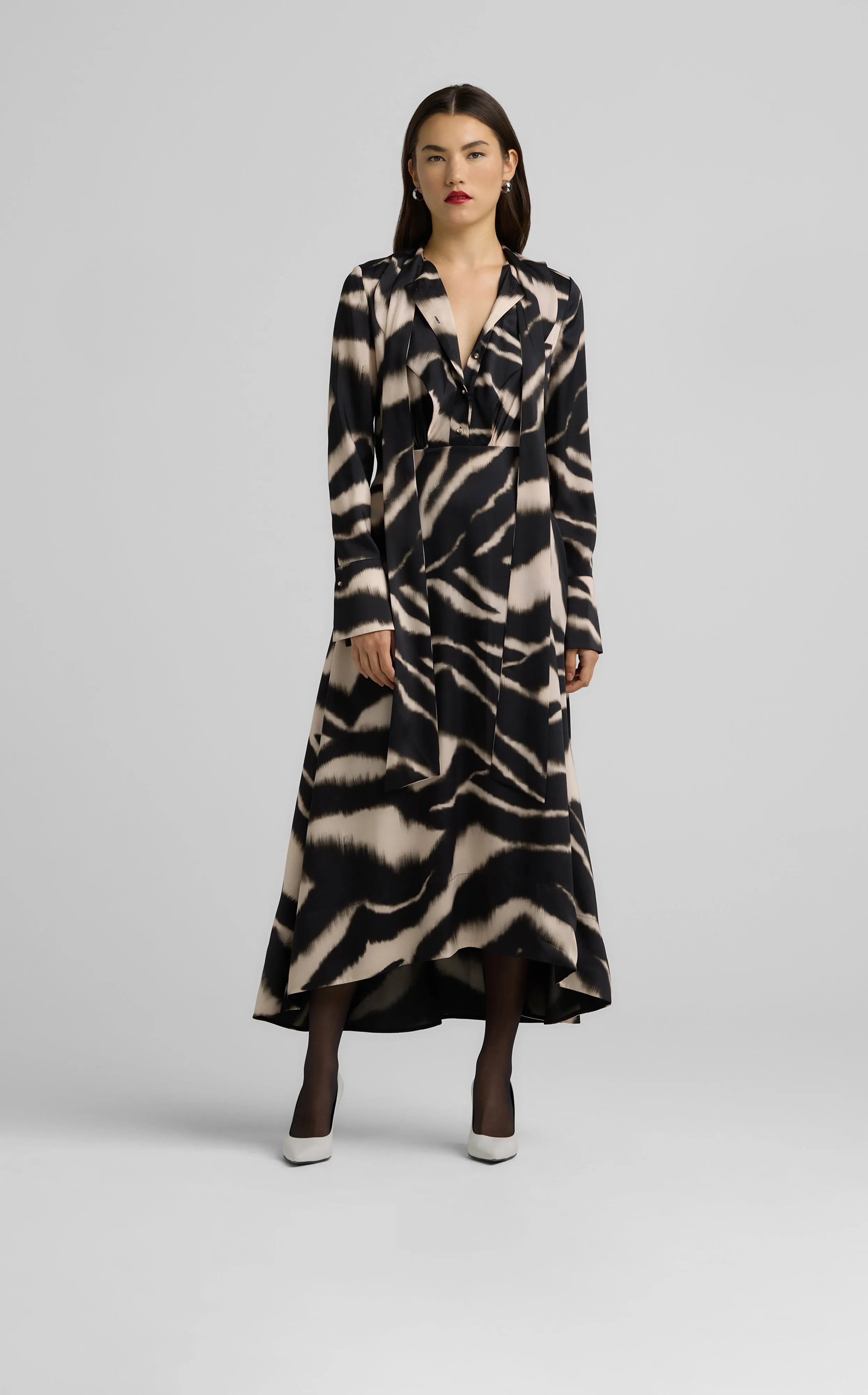 Long Sleeve Zebra Print Dress