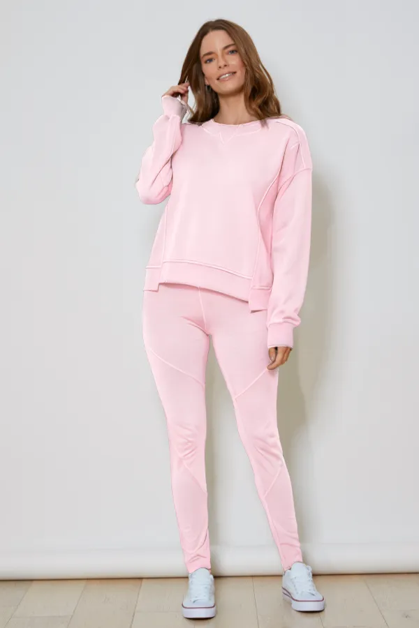 L/S Seamed Crop Sweatshirt w/Dorito Inset
