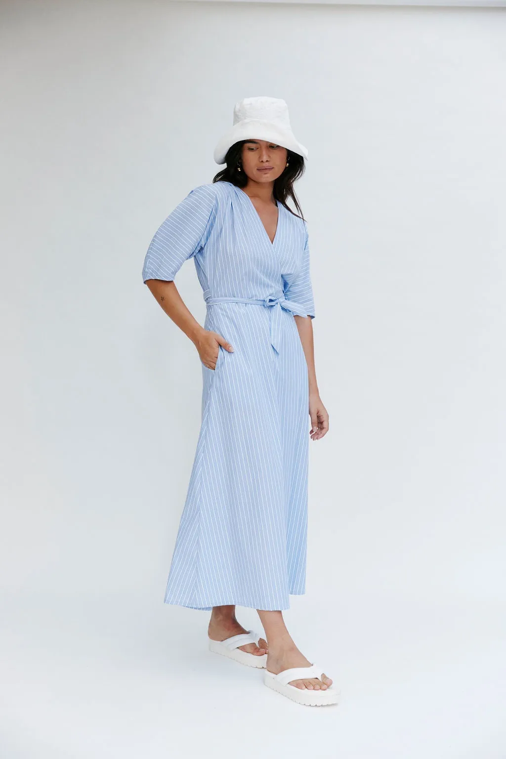Maggie Dress - Blue Stripe