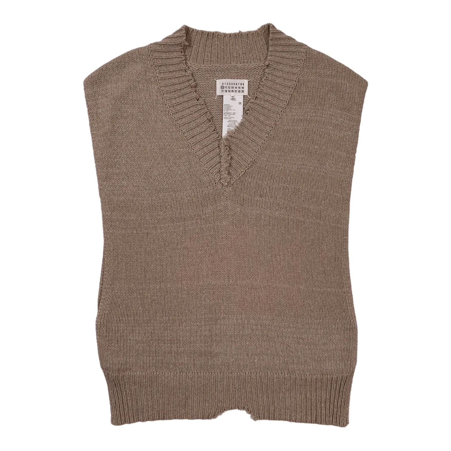 Maison Margiela Deconstructed Knit Vest Beige
