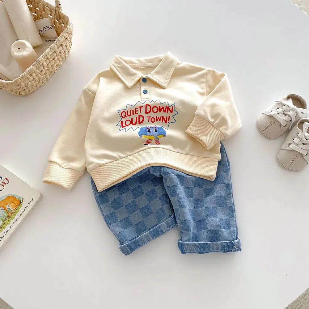 MILANCEL 1-5Y Children Jeans Boys Denim Pants Mid Waist Girls Trousers Fashion Kids Plaid Pants