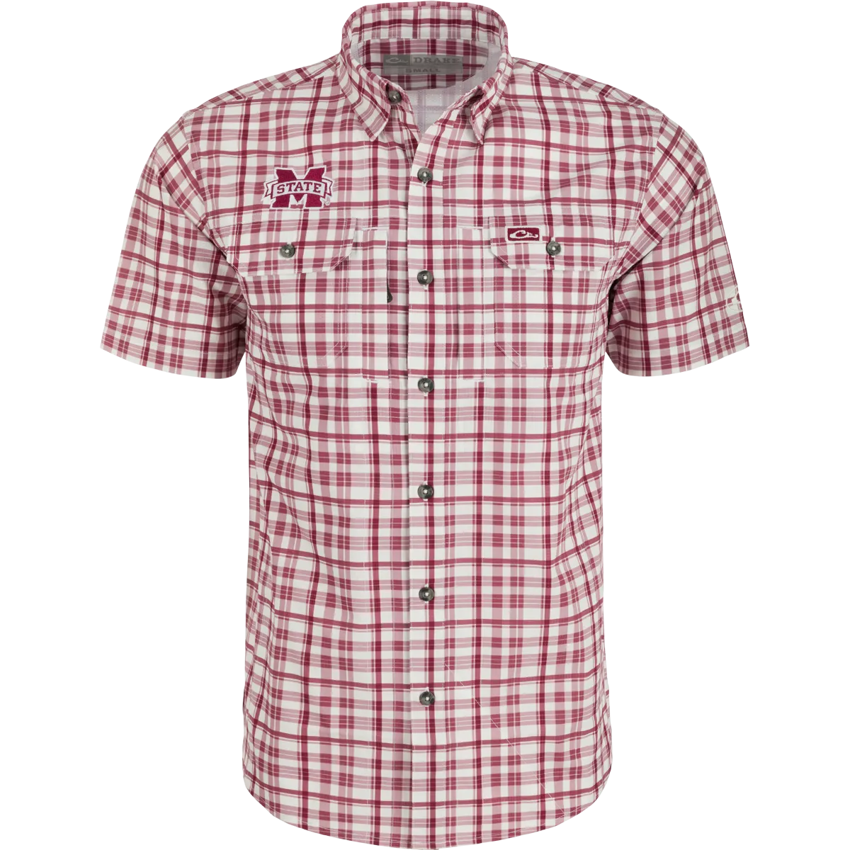 Mississippi State Hunter Creek Windowpane Plaid Short Sleeve Shirt