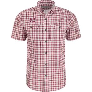 Mississippi State Hunter Creek Windowpane Plaid Short Sleeve Shirt