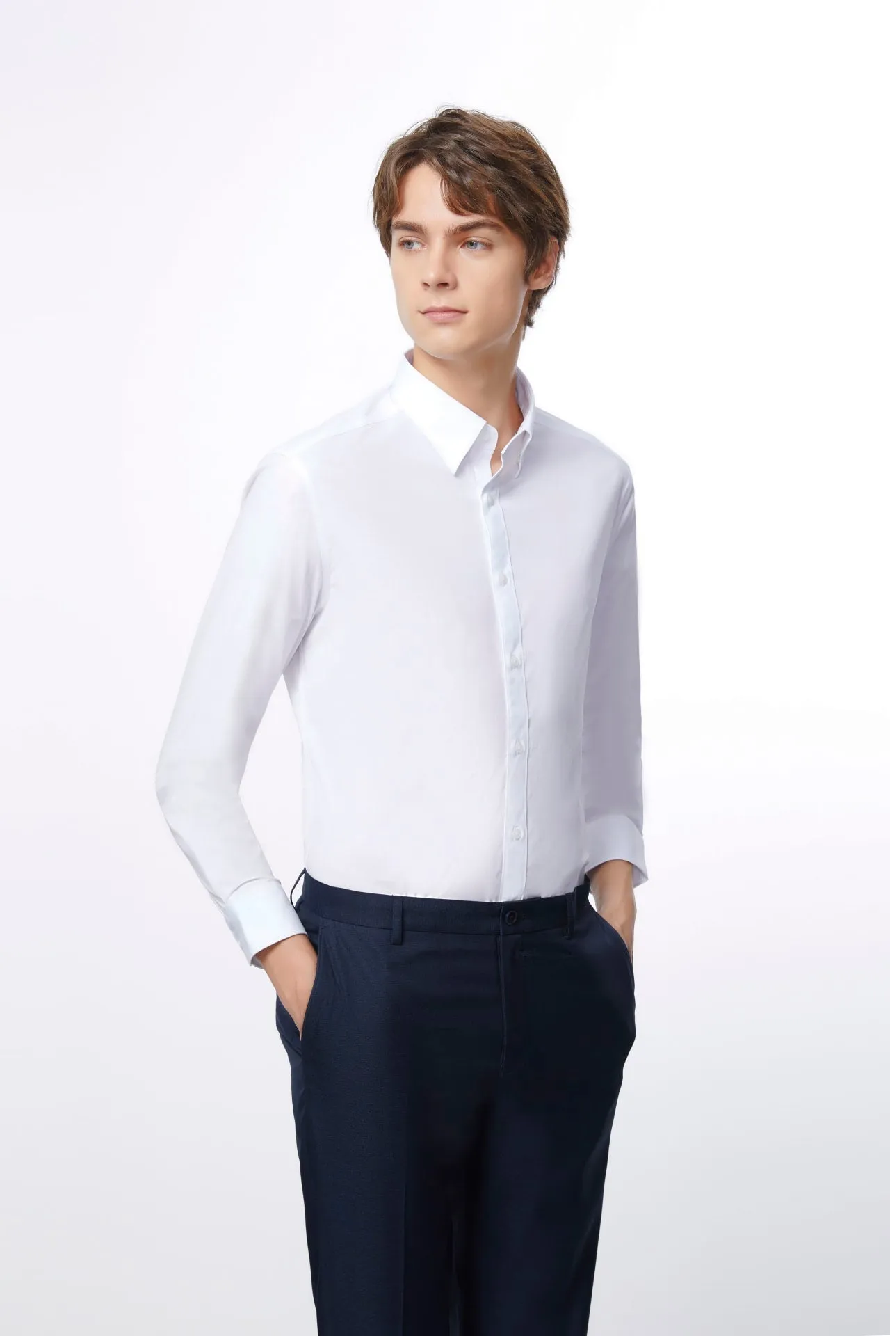 Non-Iron Easy Care Smart Fit Poplin Shirt