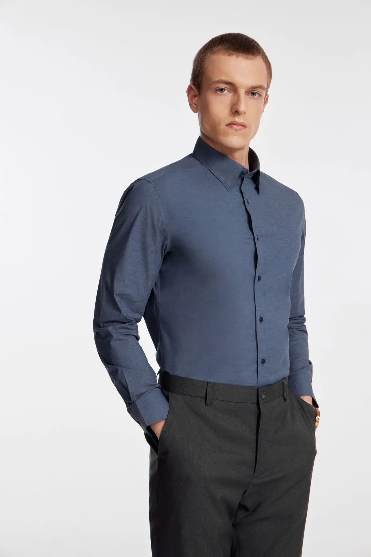 Non-Iron Easy Care Smart Fit Poplin Shirt