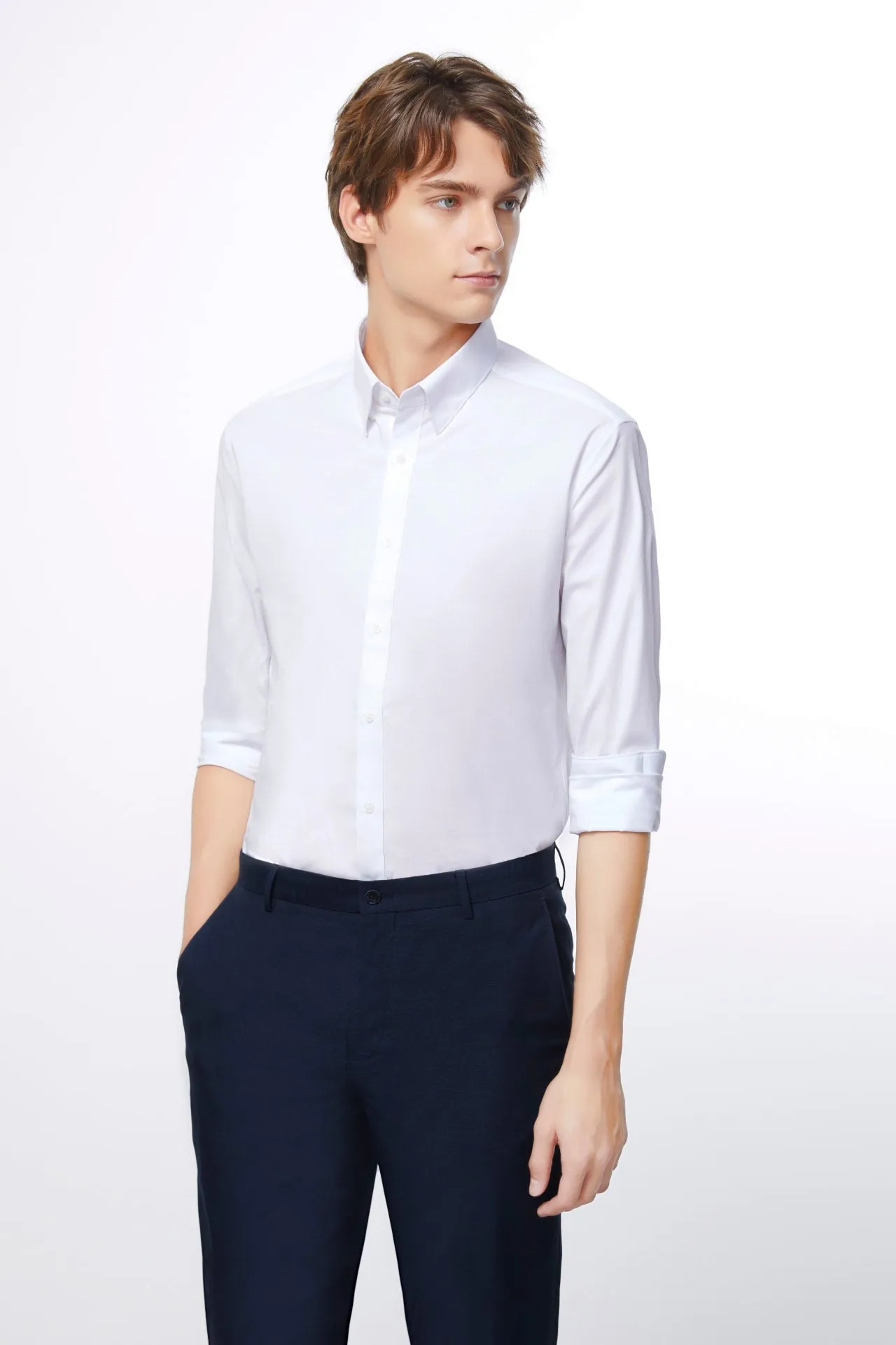 Non-Iron Easy Care Smart Fit Poplin Shirt