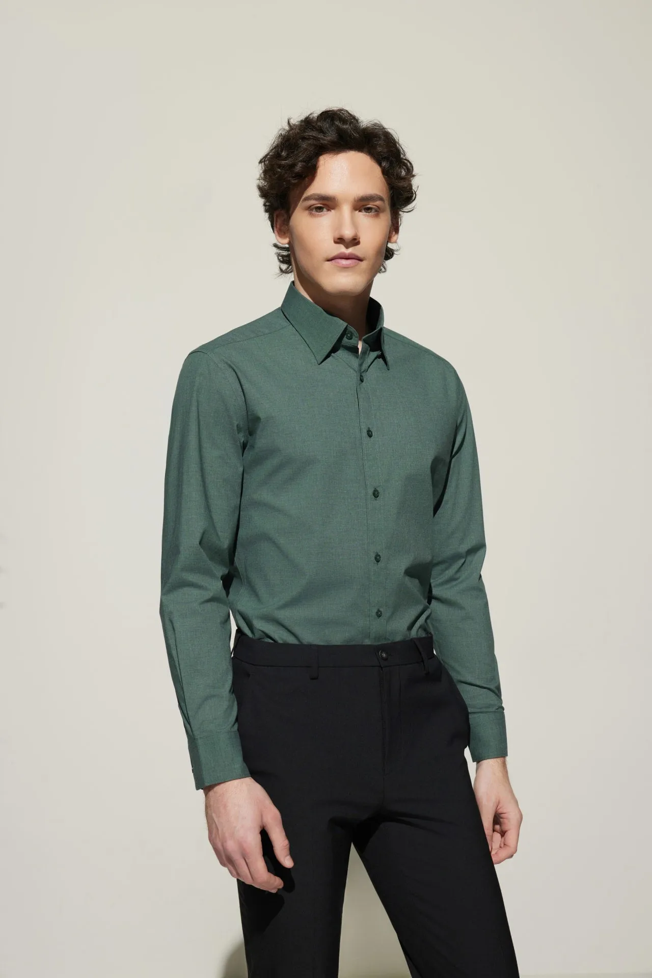 Non-Iron Easy Care Smart Fit Poplin Shirt