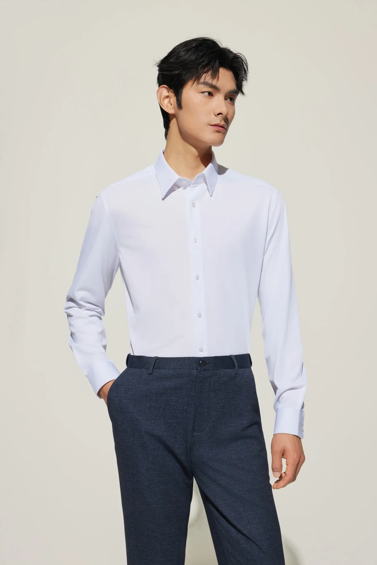 Non-Iron Smart Fit Warp Knit Shirt