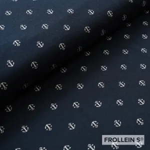 Organic Interlock Jacquard - Anchor-blue