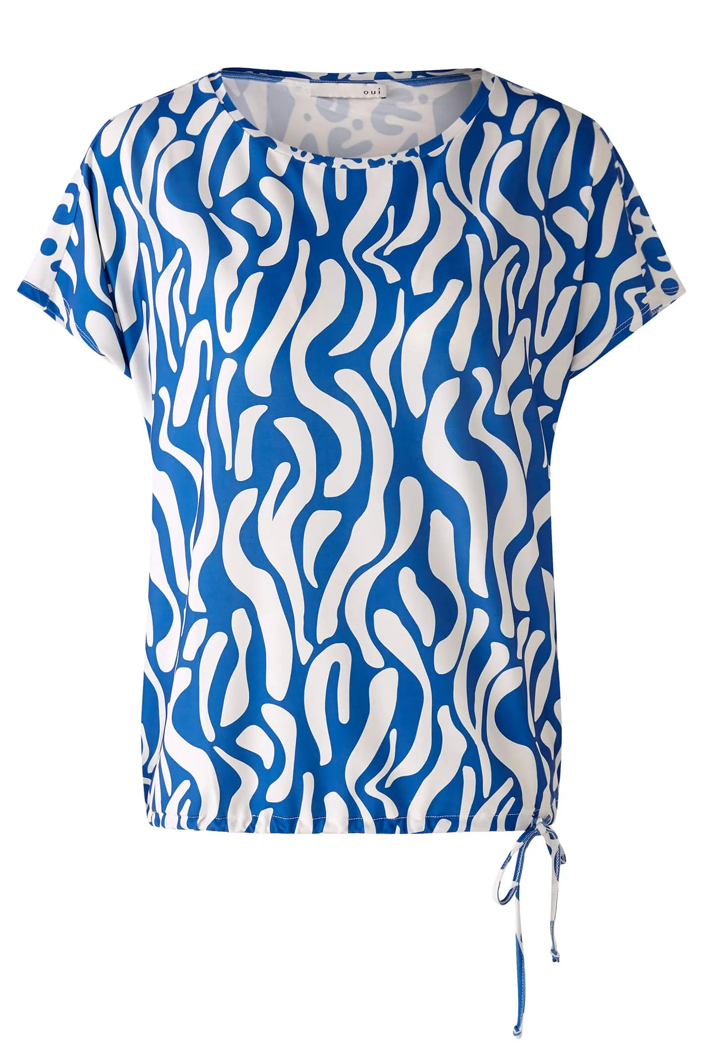 Oui 78561 Blue & White Atelier Azur Print Top