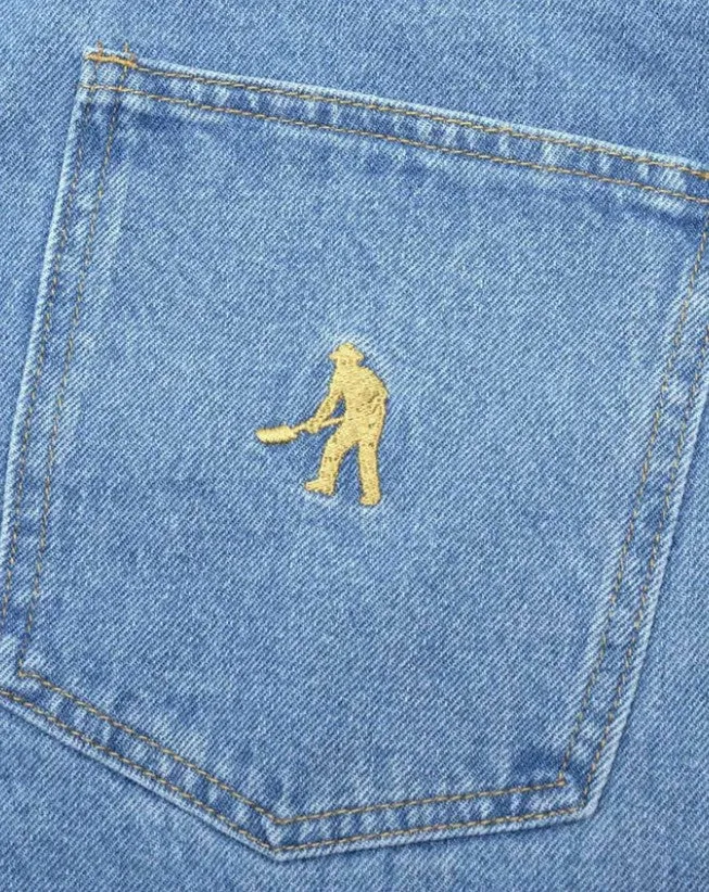 Passport Workers Club Denim Pants / Washed Light Indigo