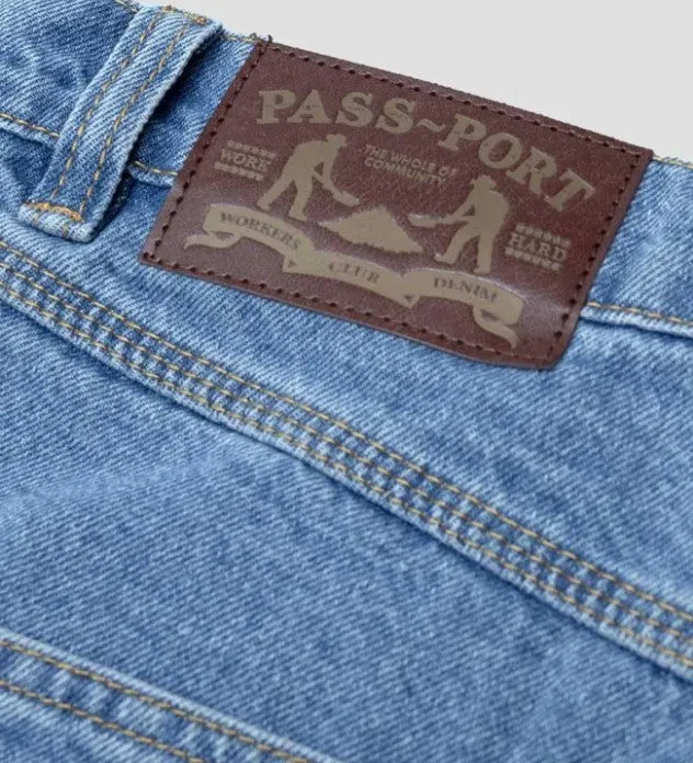 Passport Workers Club Denim Pants / Washed Light Indigo