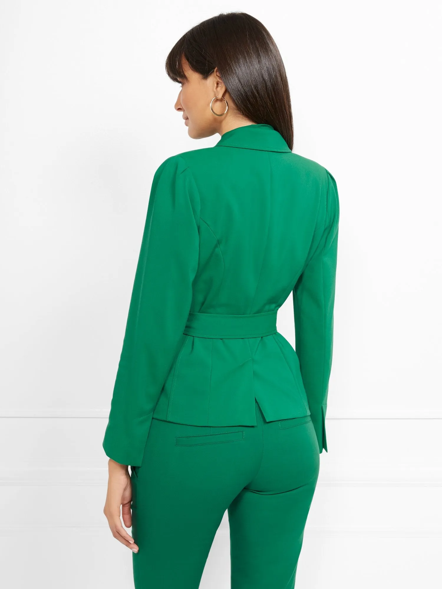 Petite Waist-Inset One-Button Jacket - All-Season Stretch - 7th Avenue