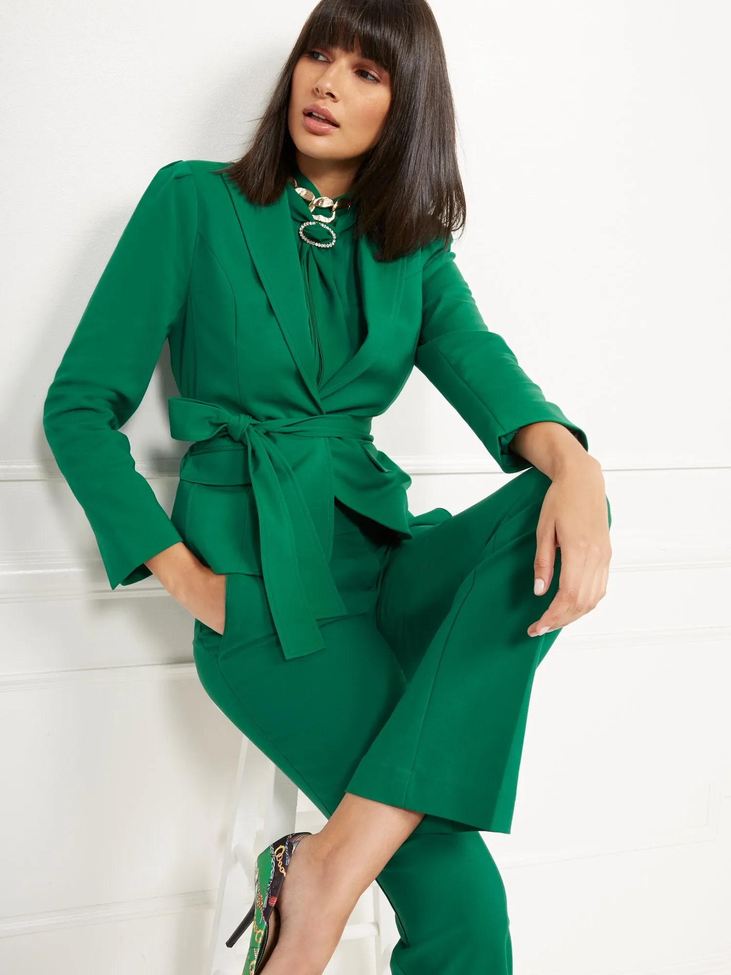 Petite Waist-Inset One-Button Jacket - All-Season Stretch - 7th Avenue