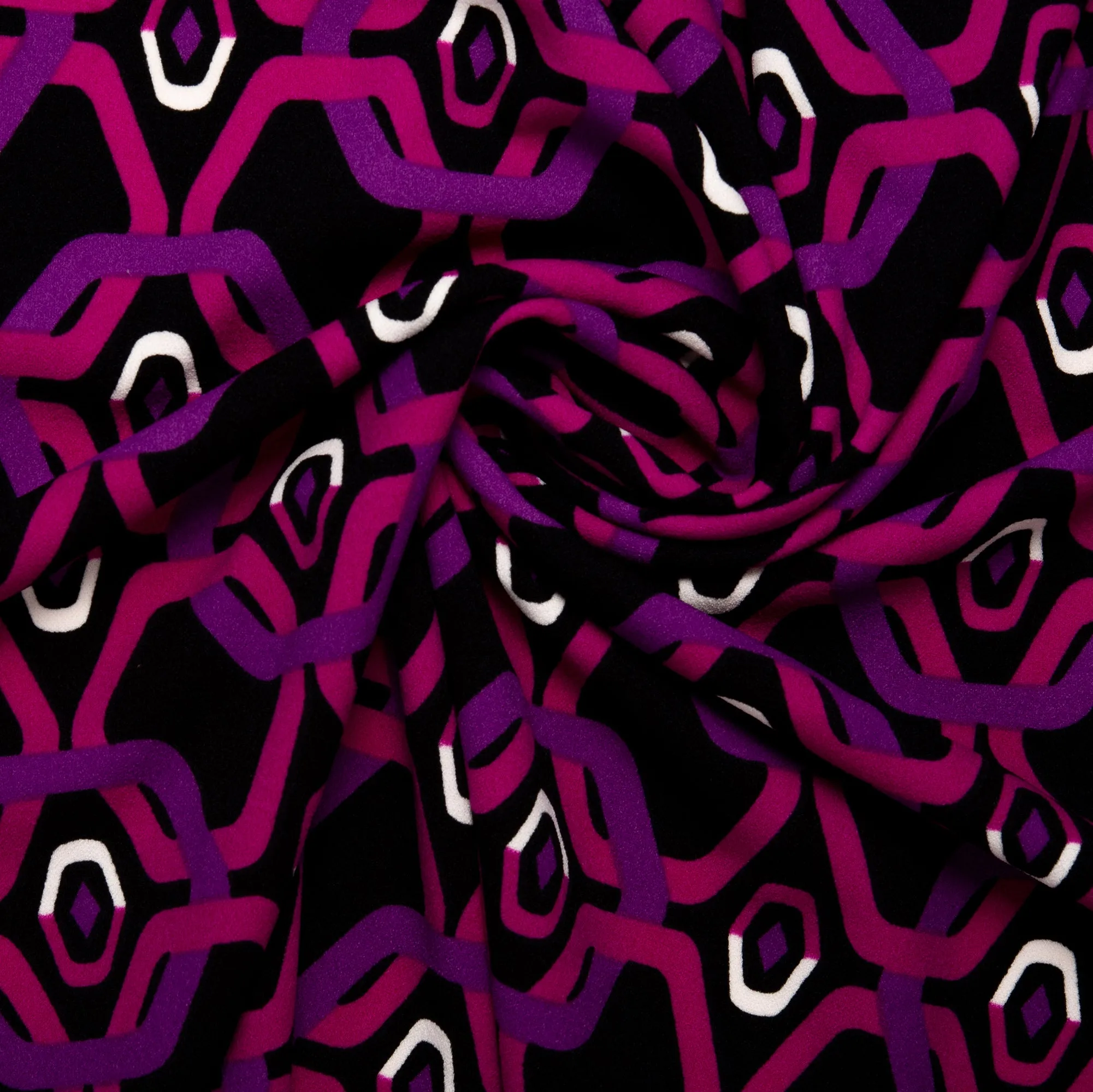 Printed Crepe - CREOLIA - Chains - Pink