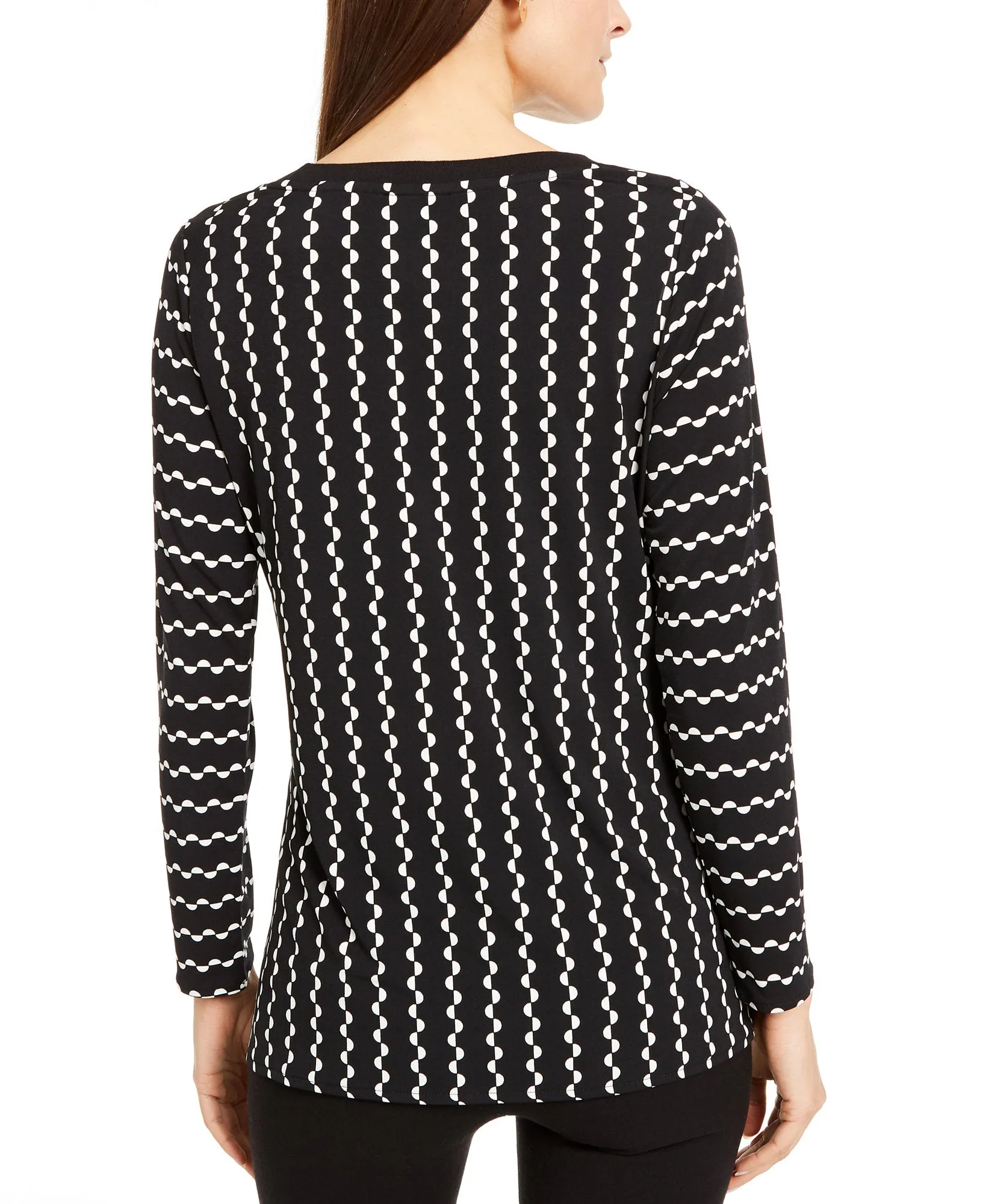 Printed Knit Tie-Front Top