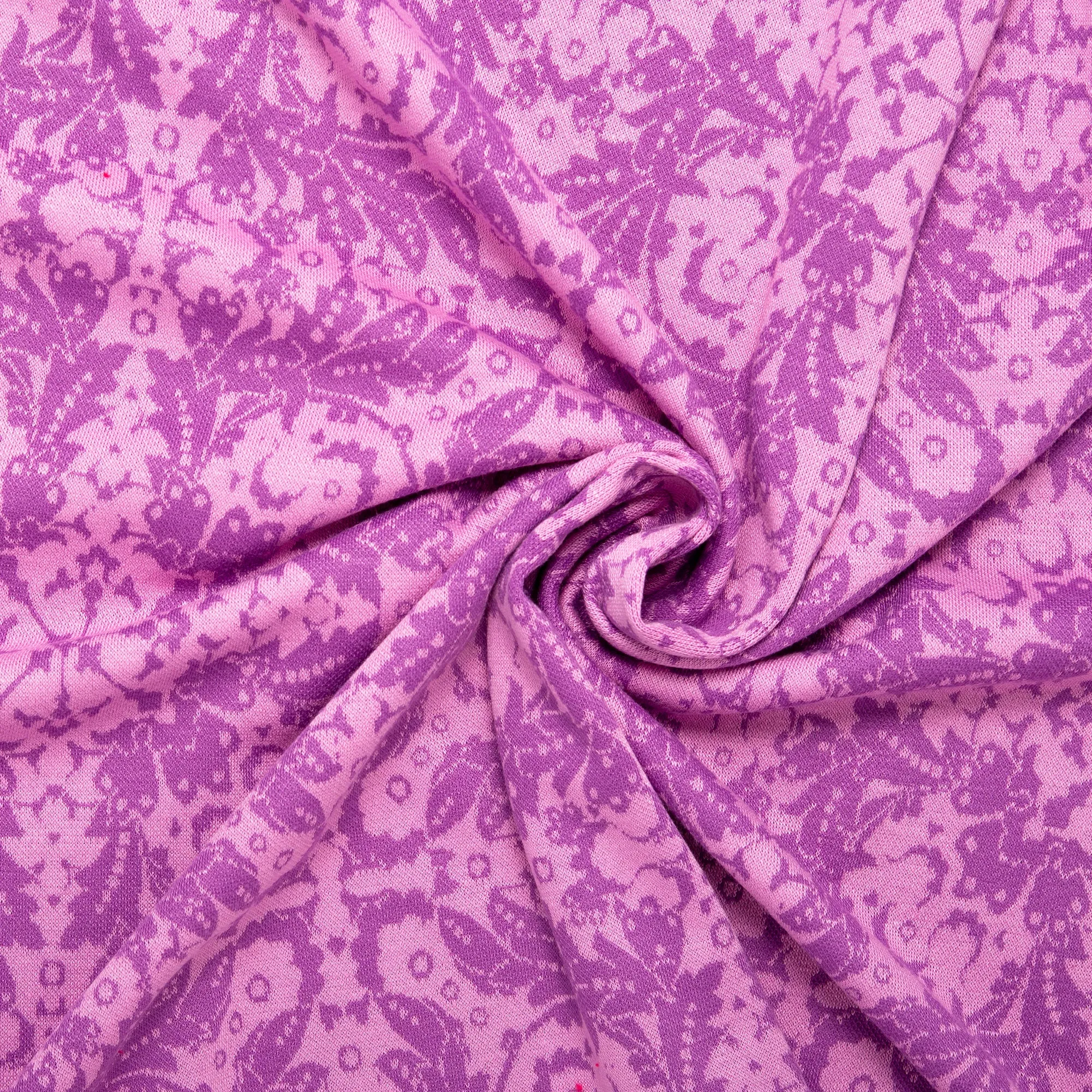 Printed Viscose Knit - ARIELLA - Damask - Purple