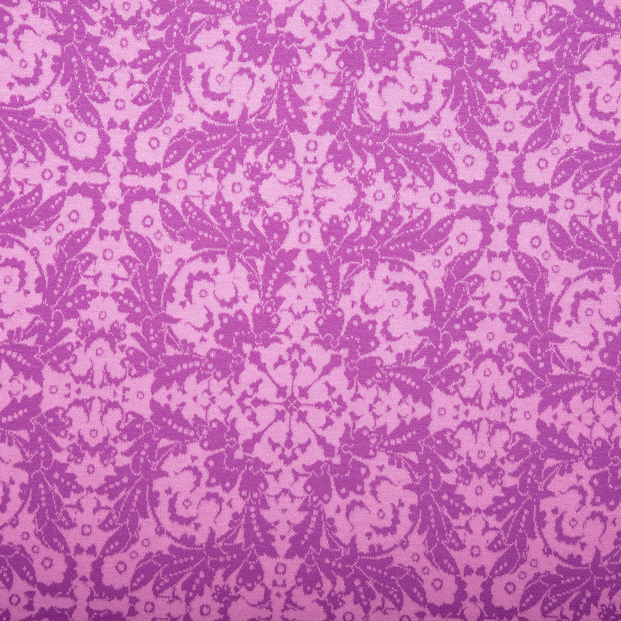 Printed Viscose Knit - ARIELLA - Damask - Purple