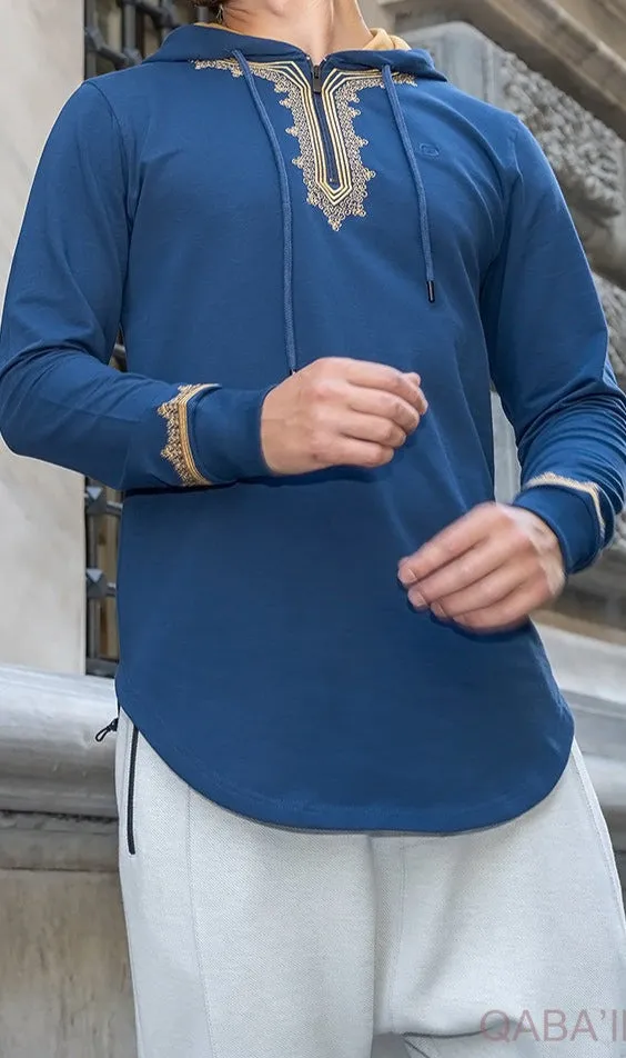 QL Longline Etniz Sweat MA in Navy Blue and Gold