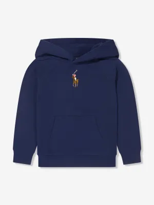 Ralph Lauren Girls Logo Hoodie in Navy