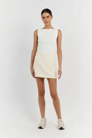 ROWAN CREAM MINI SKIRT