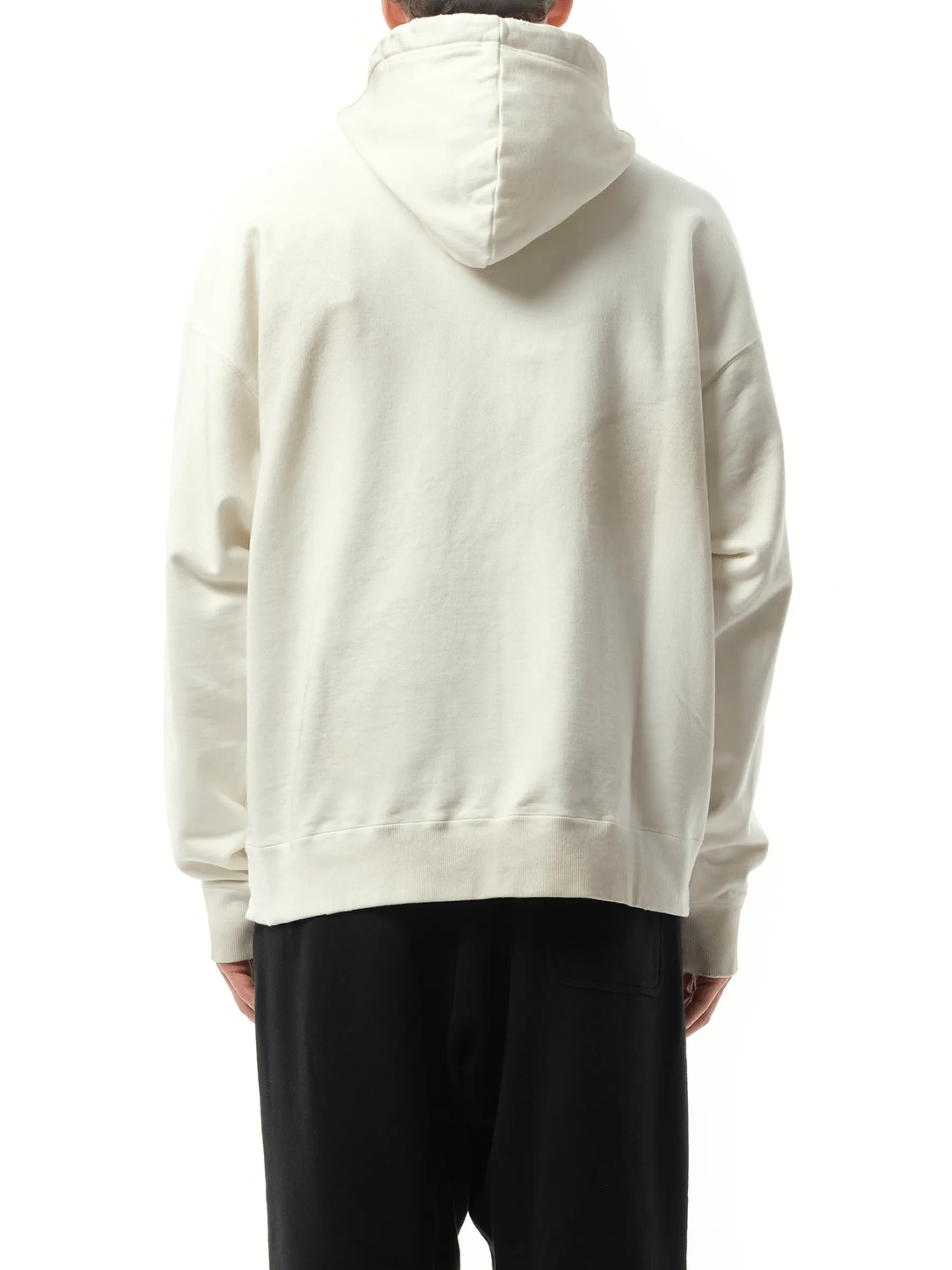 Smily Face Printed Distressed Hoodie in White