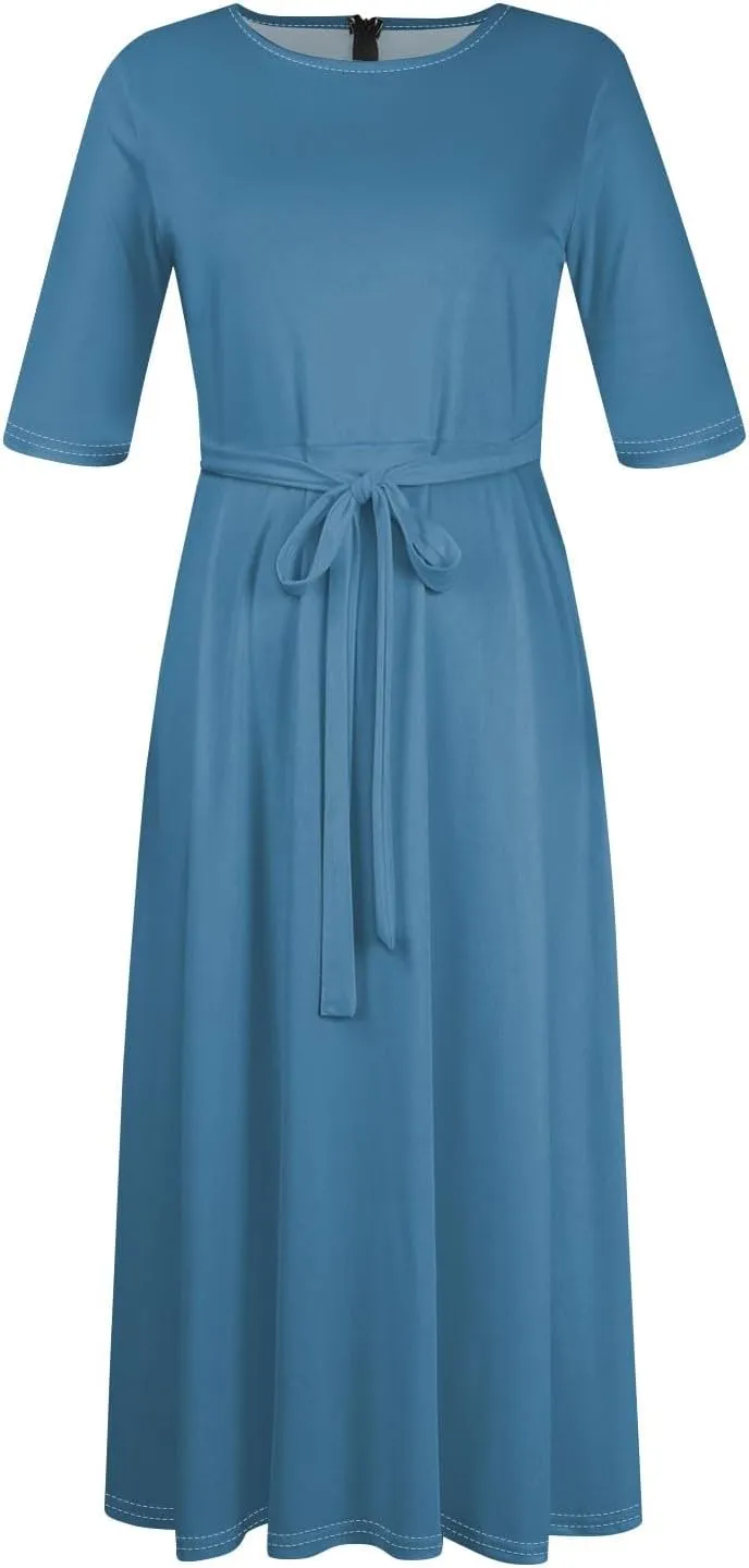 Trendy Plus Size Maxi Dresses for Women Formal Long Sleeve Elegant Floral 3/4 Sleeve Ruched Flowy A Line Long Dress