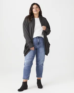 Tweedia Round-Hem Cardigan | Charcoal Grey