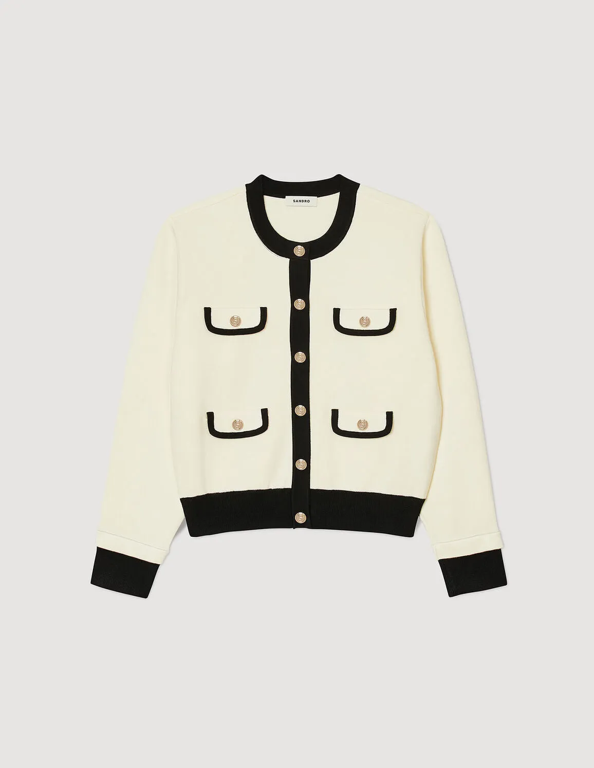 Two-Tone Cardigan With Buttons