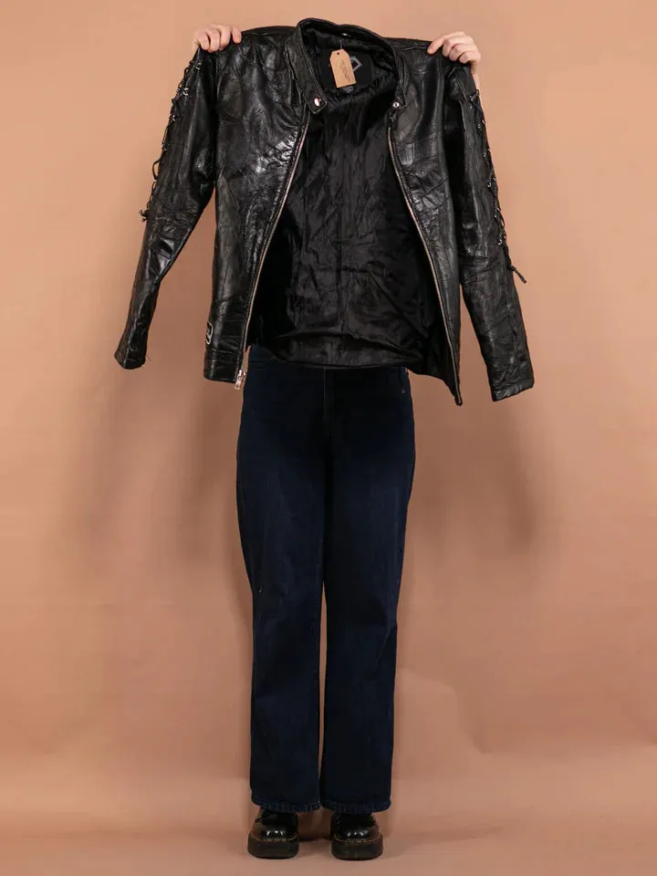 VINTAGE WOMEN LEATHER BIKER JACKET by TJS