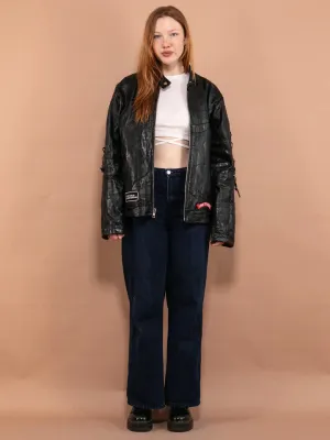 VINTAGE WOMEN LEATHER BIKER JACKET by TJS