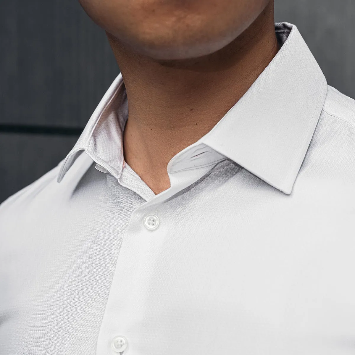 White Button Up Collar Dress Shirt | The Bai